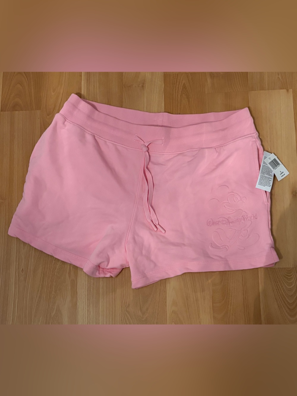 NWT Walt Disney World 2025 Pink Mickey Embossed Athletic Short Cotton Bld Size L - Picture 4 of 10
